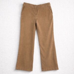 Talbots Womens Camel Tan Corduroy Straight Leg Pants Fine Wale Size 12 Petite